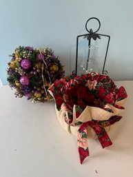 Kissing Ball, Candle Lantern And Basket (331)