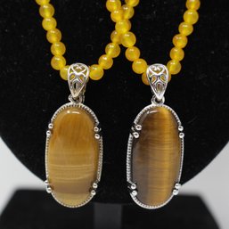 Two Beaded Necklaces With Stainless Pendants (266)