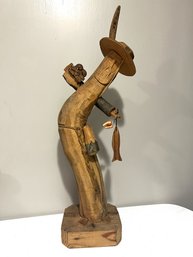 Signed Hector Rascon Carved Wooden Sculpture (lK1)