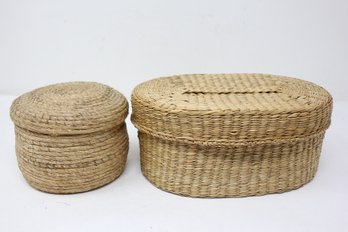Two Sweetgrass Covered Baskets (JW9)
