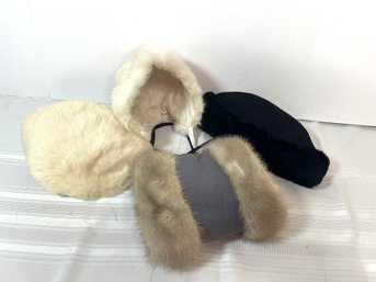 Various Vintage Fur Hats And Warmer (ST10)