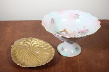 Limoges Compote And Gold Shell Dish (10)