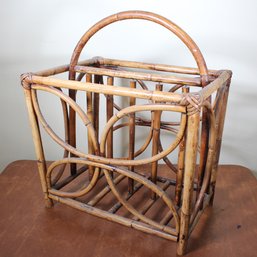Vintage Bamboo Magazine Rack