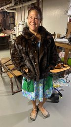 Short Fur Coat Small/med. 3/4 Sleeve (b2)