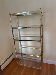 Vintage Brass And Glass Etagere