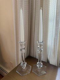 Pair Of Val St Lambert Candlesticks (308)