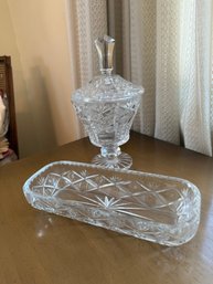 Glass Jar And Tray (310)