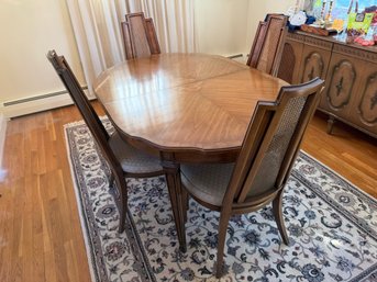 Dining Room Chairs And Table With Two Leaves And Pads