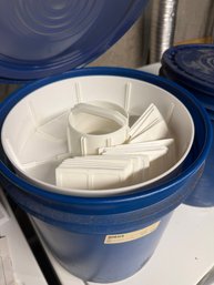 Two Storage Buckets With Inner Compartments