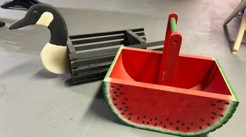 Canadian Goose And Watermelon Wooden Planters (B33)