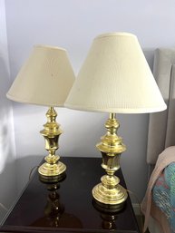 Pair Of Gold Tone Lamps (214)