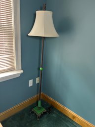Antique Art Deco Floor Lamp Featuring Green Glass (524)