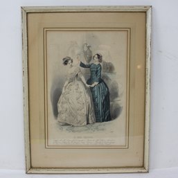 Framed Antique Fashion Print 'Les Modes Parisiennes' (MR30)