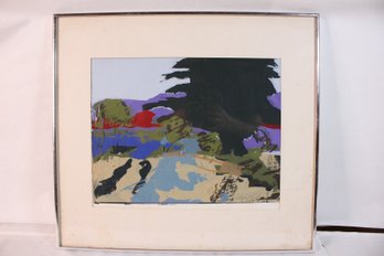 1971 Allegra Printz Signed Abstract Landscape (MR43)