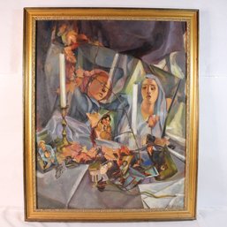 Signed Surrealist Cindy Sexton Lewis Painting
