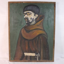 Unsigned Framed Monk Painting On Canvas (MR48)