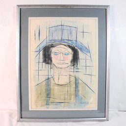 Signed Claude Gide Crayon Portrait (M54)