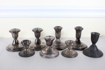 Eight Weighted Sterling Silver Candle Holders (K2)