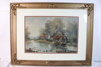 Signed A. Kaufmann Watercolor Or Gouache Painting (MR55)