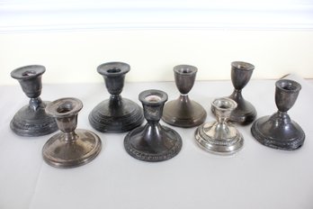 Eight Weighted Sterling SIlver Candle Holders (K4)