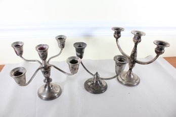Three Weighted Sterling SIlver Candelabras (K6)