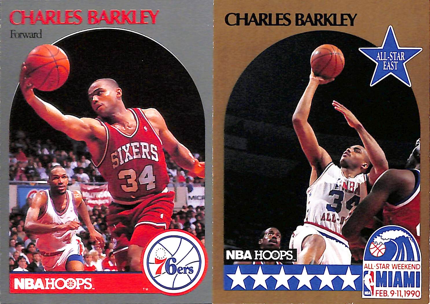 1990 NBA Hoops: Charles Barkley {2-Card Lot} #7079 | Auctionninja.com