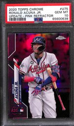 2020 Topps Chrome: Ronald Acuna - PSA '10' Gem Mint {Pink Refractor}