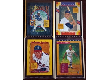 4 Puzzle Card Lot Masterpiece:  Aaron, Yaz, Spahn & Stargell