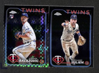 2024 Topps Chrome:  Jordan Balazovic {RC - Mojo Refractor} & Edouard Julien