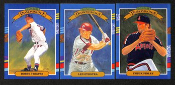 1990 Leaf Donruss {Diamond Kings}:  Bobby Thigpen, Lenny Dystra & Chuck Finley {3-Card Lot}