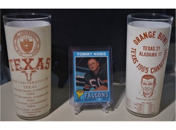 1971 Topps:  Tommy Nobis & 2 UT Glasses