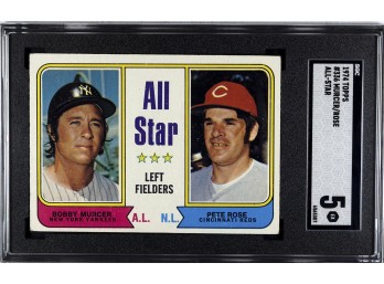1974 Topps All Star SGC Slab:  Pete Rose & Bobby Murcer (All Star Left Fielders)