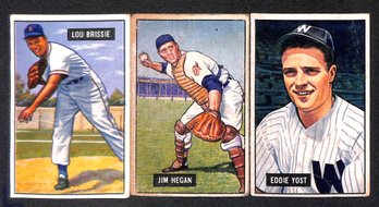 1951 Bowman:  Lou Brissie, Jim Egan & Eddie Yost