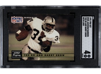 Vintage 1991 NFL Pro Set Slab:  Bo Jackson & Barry Sanders (SGC 4)