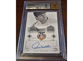 2014 Panini:  Paul Molitor -  BGS '9' / '10' Autograph