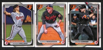 2024 Bowman:  Jackson Holliday, Gunnar Henderson & Colton Cowser {RC} - {3-Card Lot}