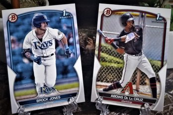 2023 Bowman Chrome: Brock Jones & Abdias De La Cruz  {2-Card 'Bowman 1st' Lot}