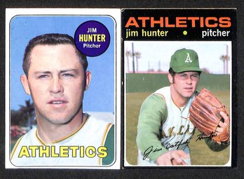 1969 & 1971 Topps:  Jim 'Catfish' Hunter