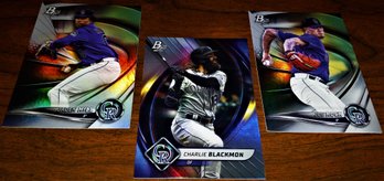 2020 Bowman Platinum:  Jaden Hill, Charlie Blackmon  & Joe Rock