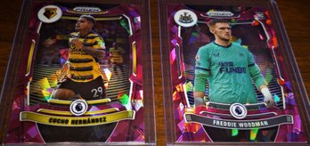 2021-22 Panini Prizm Premier League Soccer Cards:   Cucho Hernandez & Freddie Woodman {RC}