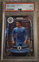 Phil Foden:  Premier League Prizm...PSA 9 'Near/ Mint'