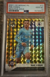 PSA Gem Mint '10'!! - Phil Foden...{Reactive Gold Prizm}