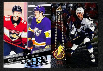 2020-21 Upper Deck & 1994 Pinnacle:  Alexsi Hiponiemi,  Arthur Kaliyev & Chris Joseph