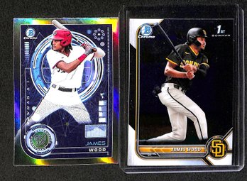 2022 & 2024 Bowman Chrome:  James Wood {2-Card Lot}