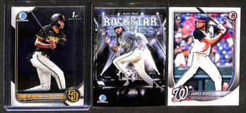 2022 & 2025 Bowman Chrome:  James Wood {3-Card Lot}