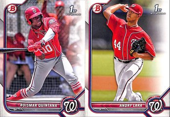 2022 Bowman Chrome:  Roismar Quintana & Andry Lara (1st)...2 Card Lot