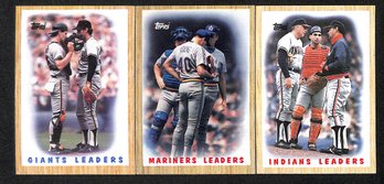 1987 Topps:  Team Leaders Cards -  {3 Card Lot}