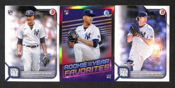 2022 & 2023 Bowman:  Luis Gil {RC} & ROY Favorites & Gerrick Cole {3-Card Lot}