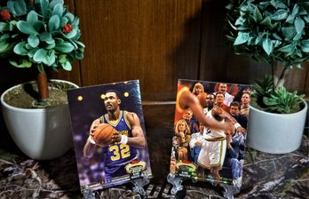 1993 Topps Stadium Club:  Karl Malone 'The Mailman' {2 Card Lot}