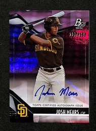 2021 Bowman Platinum:  Josh Mears {RC} SP # 137/199 Certified Autograph